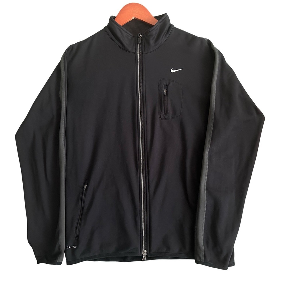 Nike Dri-Fit Running Track Mens M Black Tech Thermal Full Zip Jacket 459631-010